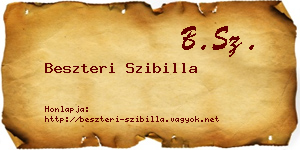 Beszteri Szibilla névjegykártya
